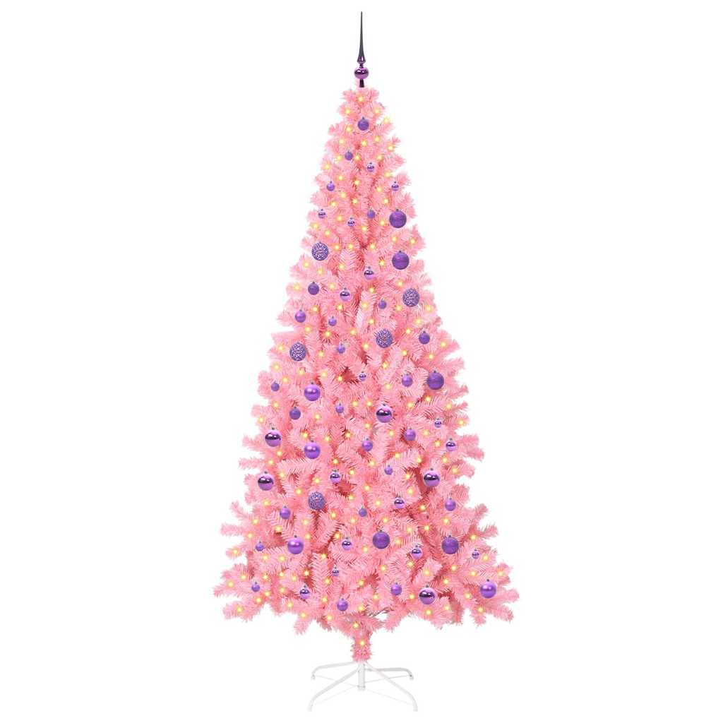 VidaXL Weihnachtsbaum mit 300 LEDs mit standardmäßigem rosa 180 cm PVC