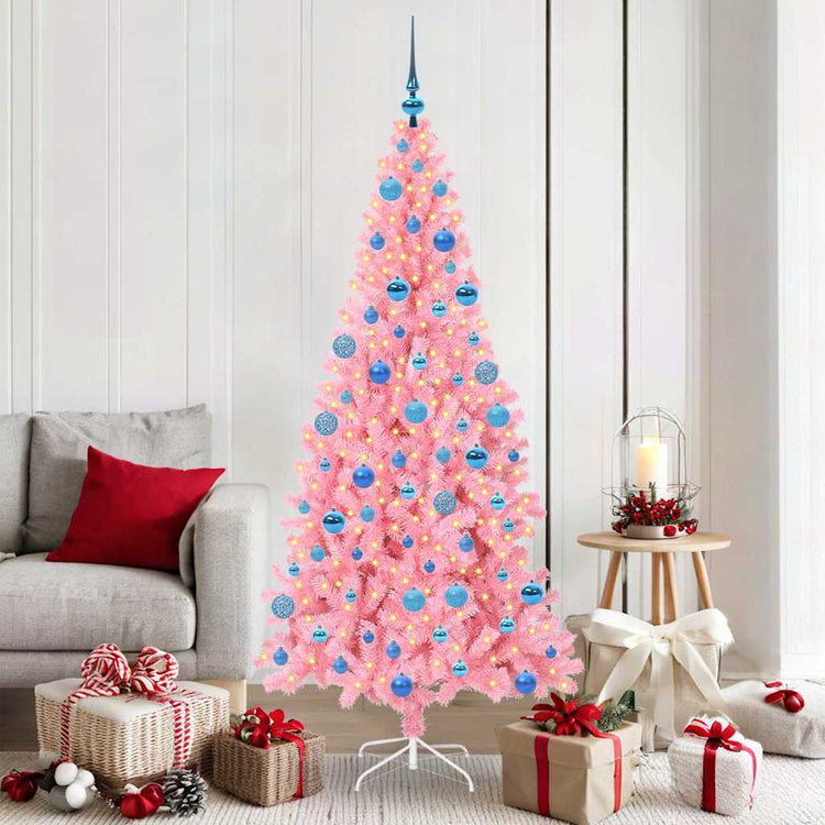 VidaXL Weihnachtsbaum mit 300 LEDs mit standardmäßigem rosa 180 cm PVC