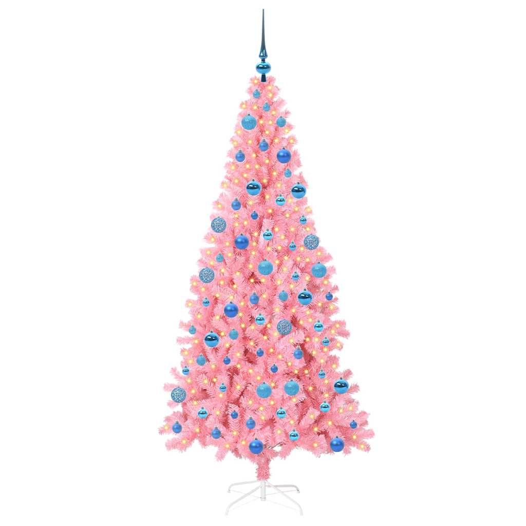 VidaXL Weihnachtsbaum mit 300 LEDs mit standardmäßigem rosa 180 cm PVC