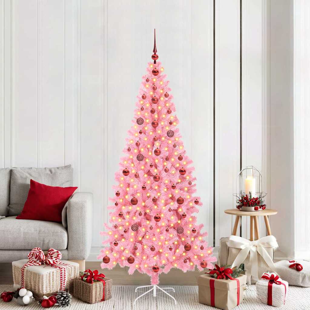 VidaXL Weihnachtsbaum mit 300 LEDs mit standardmäßigem rosa 210 cm PVC