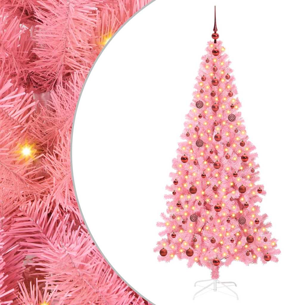 VidaXL Weihnachtsbaum mit 300 LEDs mit standardmäßigem rosa 210 cm PVC