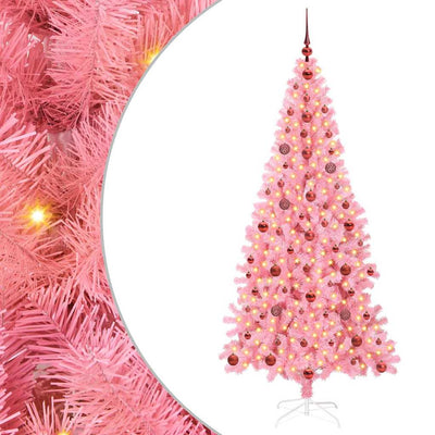 VidaXL Weihnachtsbaum mit 300 LEDs mit standardmäßigem rosa 210 cm PVC