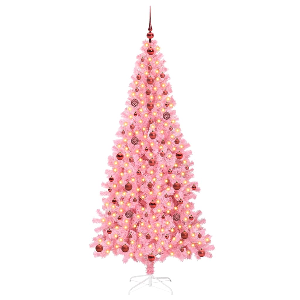 VidaXL Weihnachtsbaum mit 300 LEDs mit standardmäßigem rosa 210 cm PVC