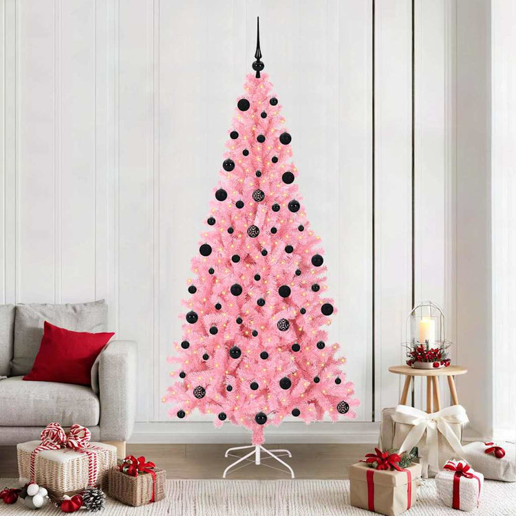 VidaXL Weihnachtsbaum mit 300 LEDs mit standardmäßigem rosa 210 cm PVC