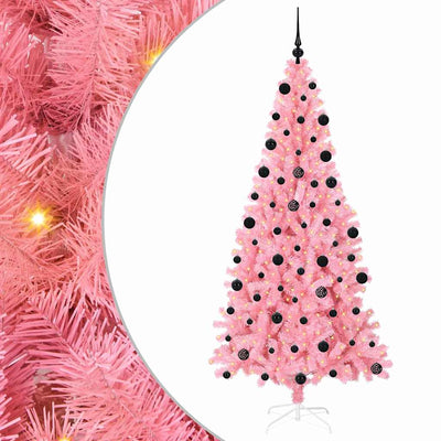 VidaXL Weihnachtsbaum mit 300 LEDs mit standardmäßigem rosa 210 cm PVC