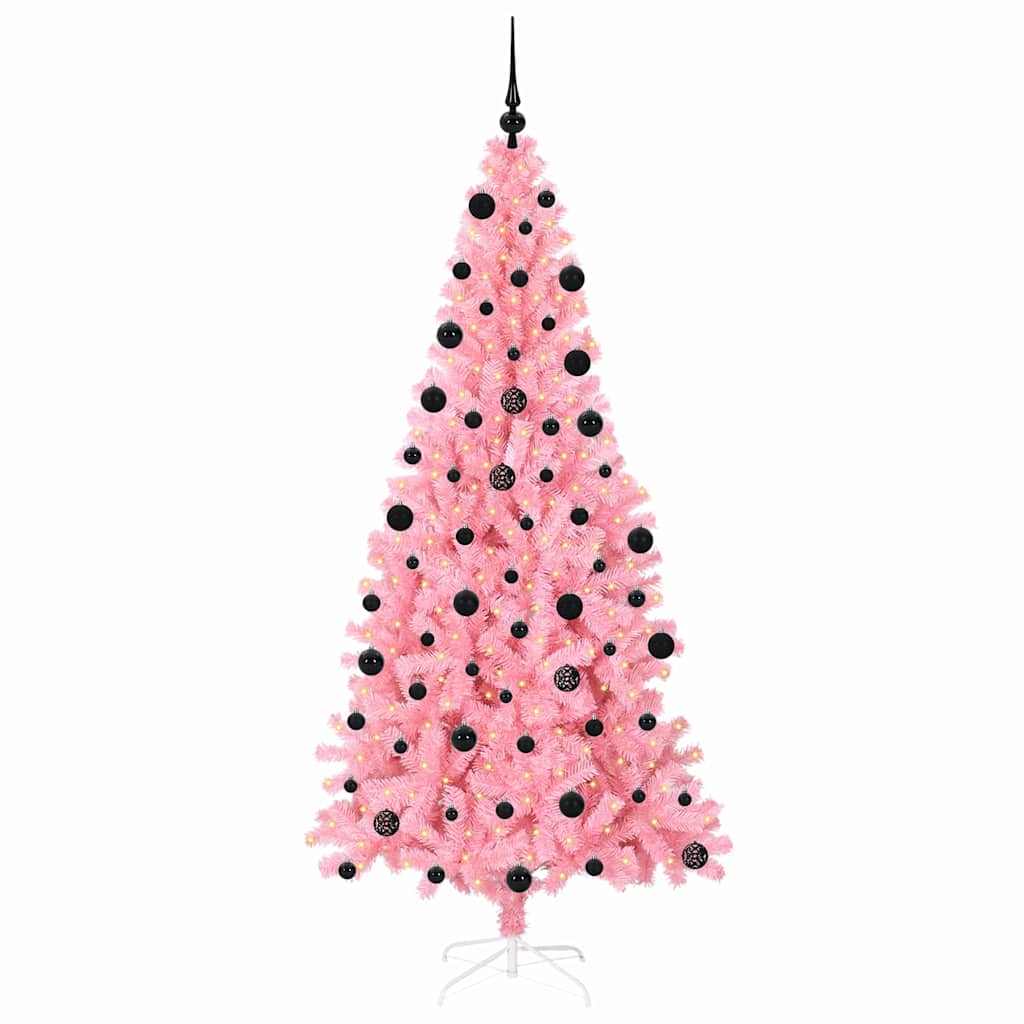 VidaXL Weihnachtsbaum mit 300 LEDs mit standardmäßigem rosa 210 cm PVC