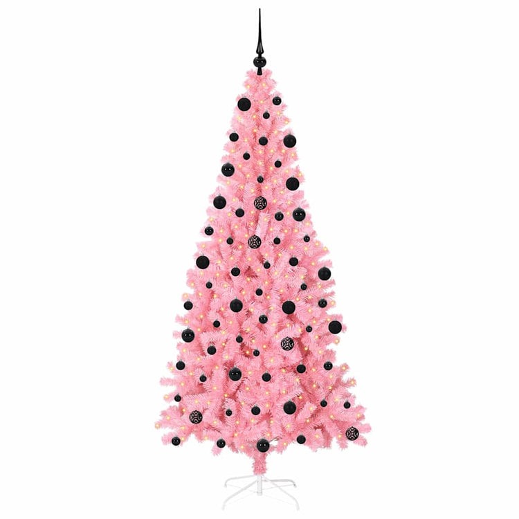 VidaXL Weihnachtsbaum mit 300 LEDs mit standardmäßigem rosa 210 cm PVC