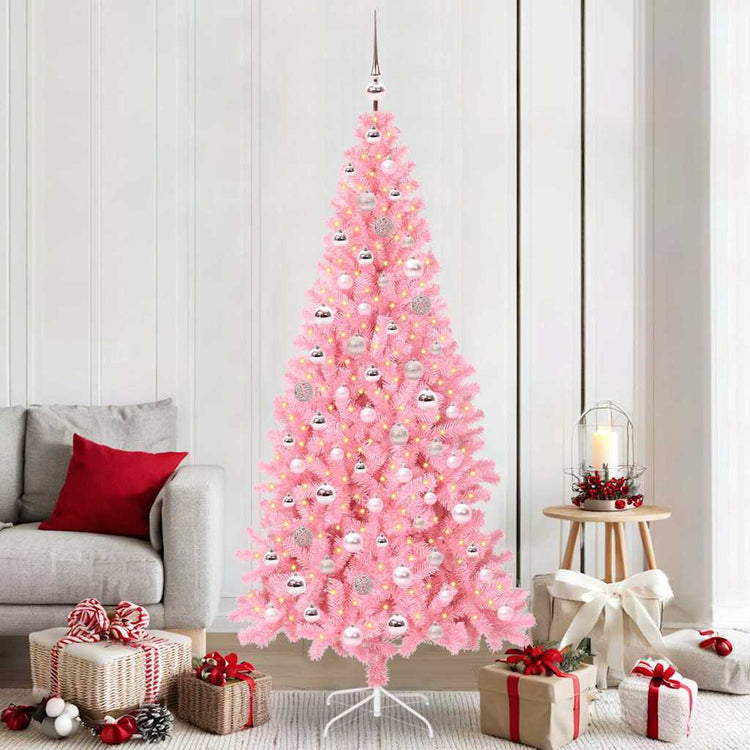VidaXL Weihnachtsbaum mit 300 LEDs mit standardmäßigem rosa 210 cm PVC