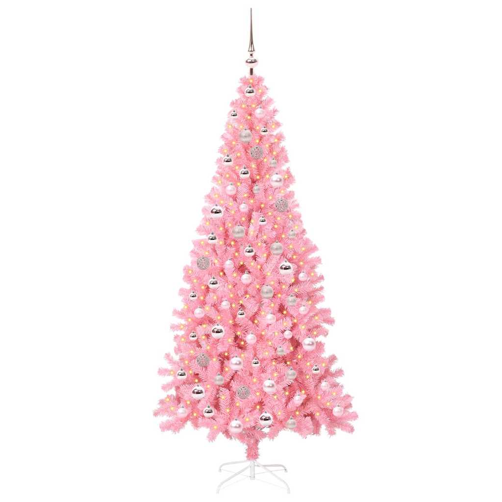 VidaXL Weihnachtsbaum mit 300 LEDs mit standardmäßigem rosa 210 cm PVC