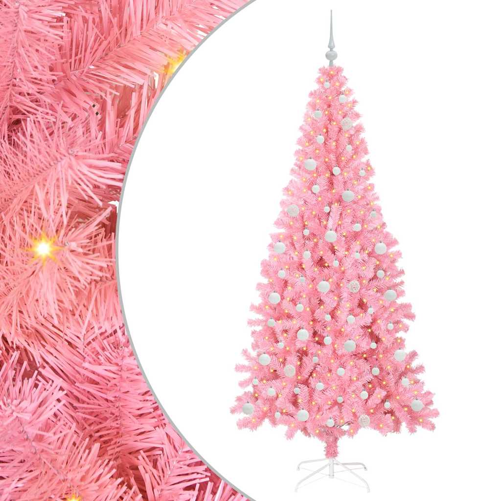 VidaXL Weihnachtsbaum mit 300 LEDs mit standardmäßigem rosa 210 cm PVC