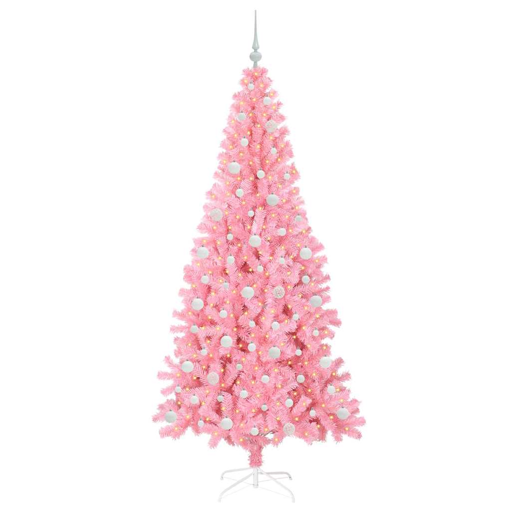 VidaXL Weihnachtsbaum mit 300 LEDs mit standardmäßigem rosa 210 cm PVC