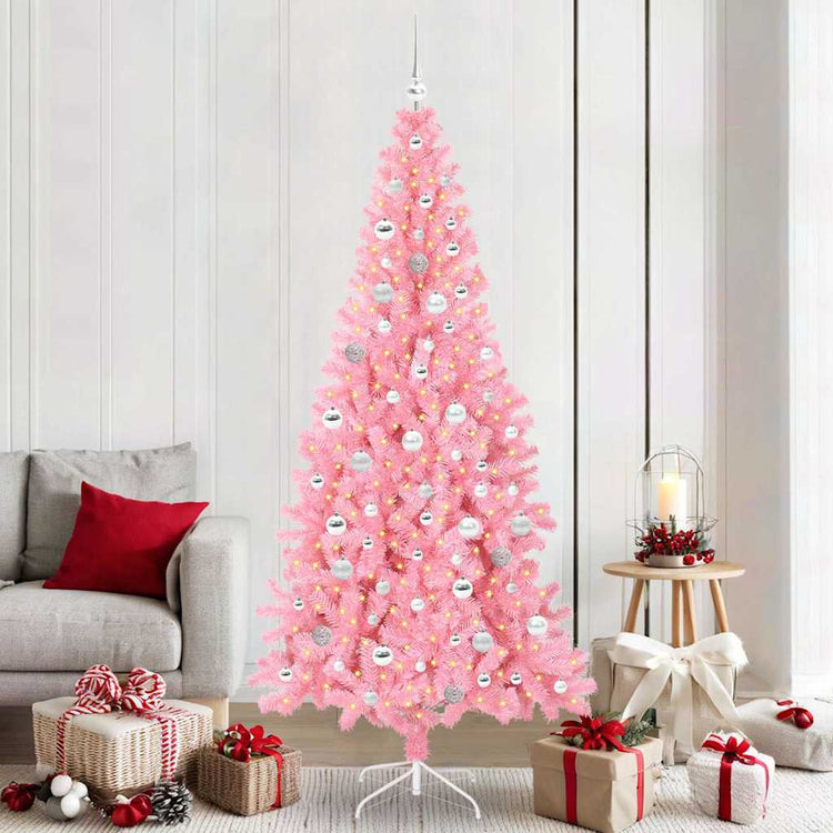 VidaXL Weihnachtsbaum mit 300 LEDs mit standardmäßigem rosa 210 cm PVC