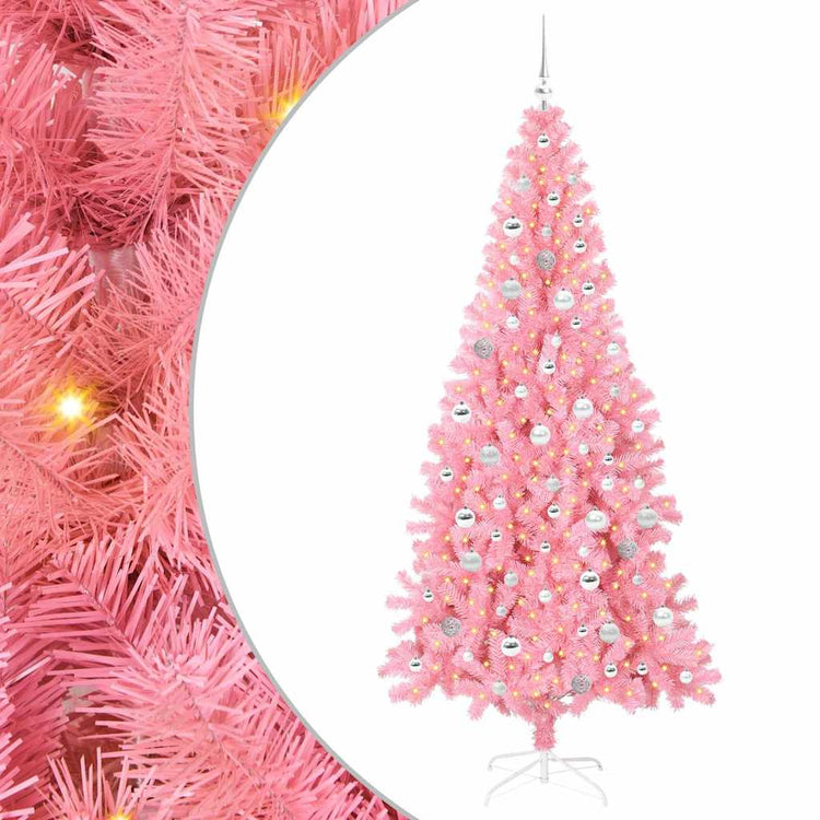 VidaXL Weihnachtsbaum mit 300 LEDs mit standardmäßigem rosa 210 cm PVC