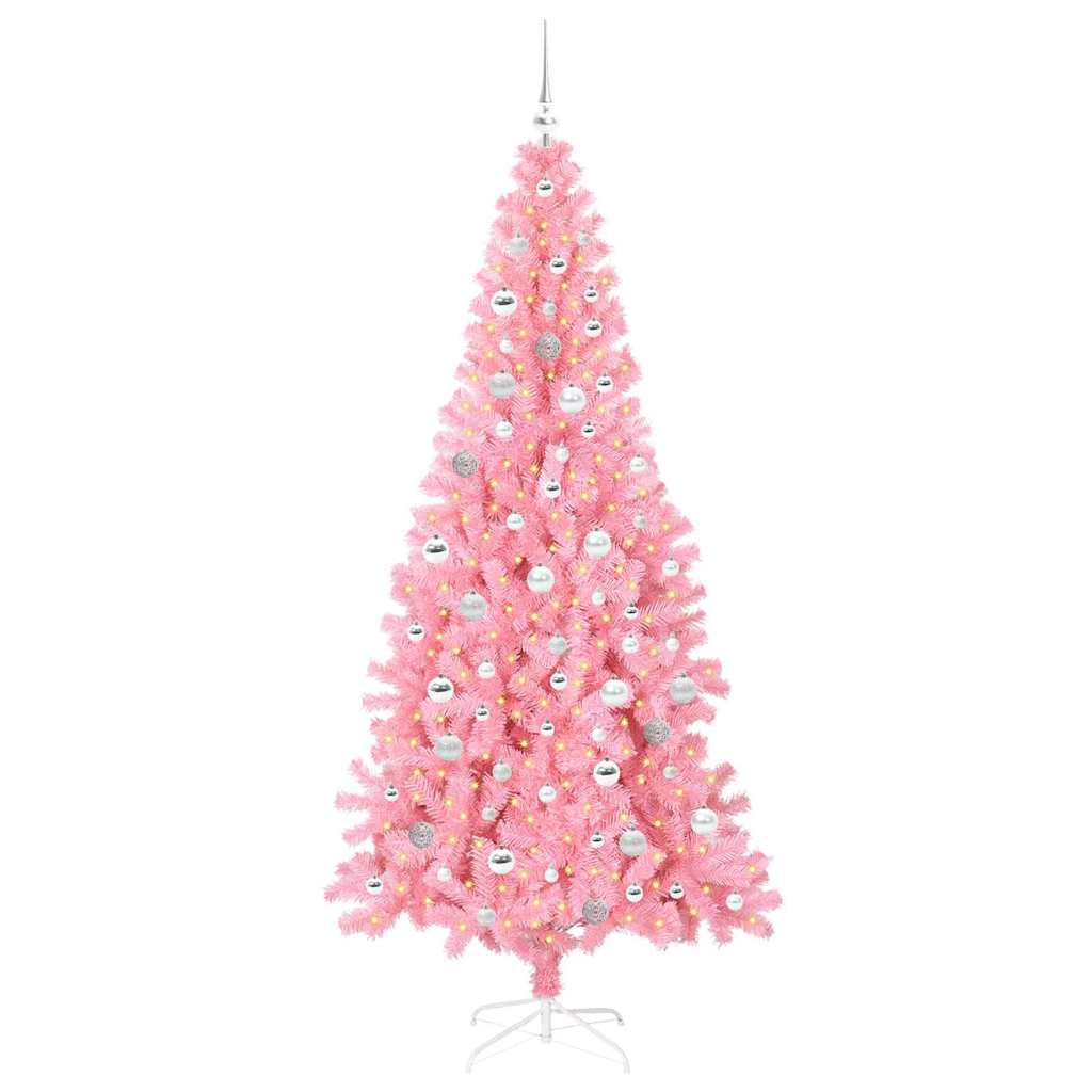 VidaXL Weihnachtsbaum mit 300 LEDs mit standardmäßigem rosa 210 cm PVC