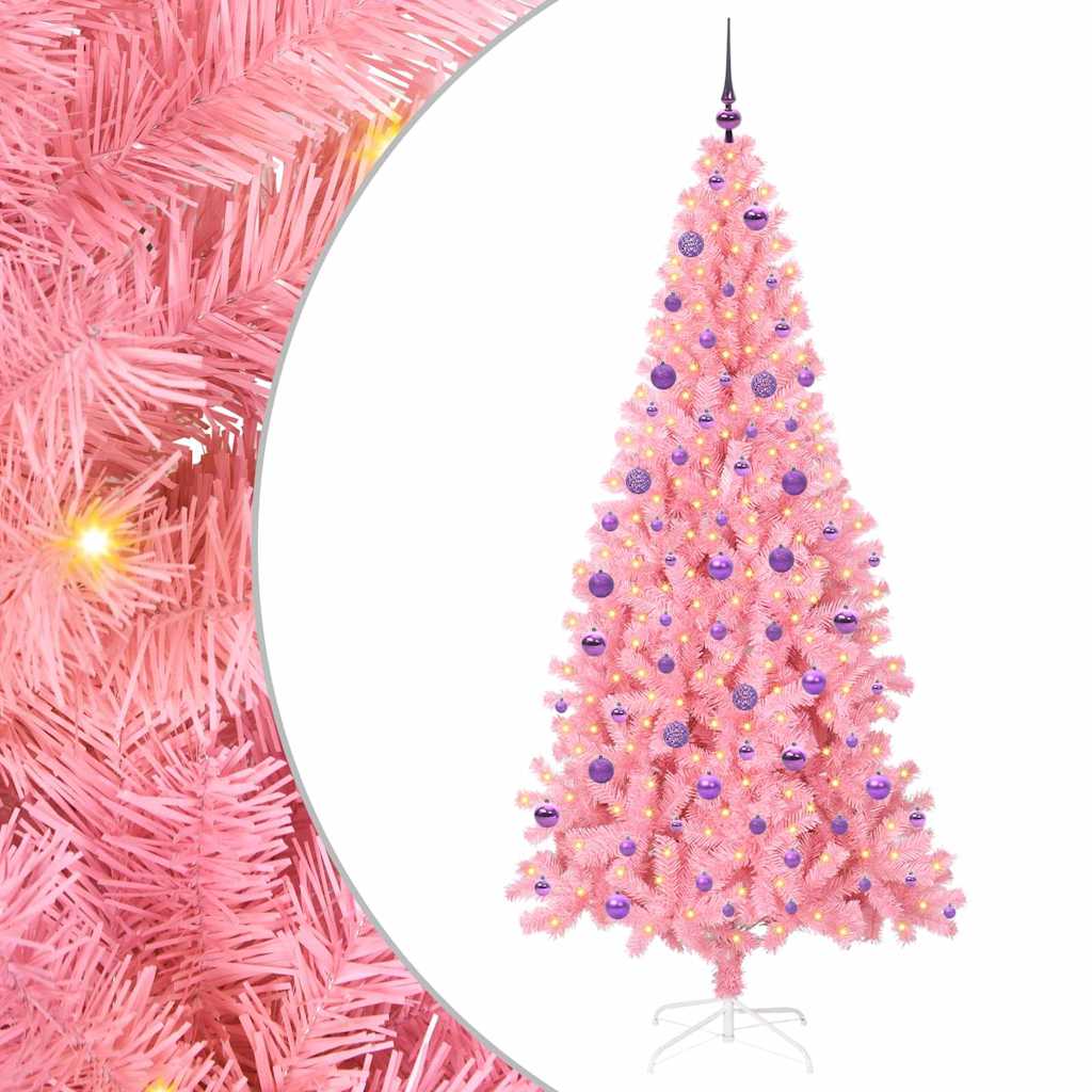 VidaXL Weihnachtsbaum mit 300 LEDs mit standardmäßigem rosa 210 cm PVC
