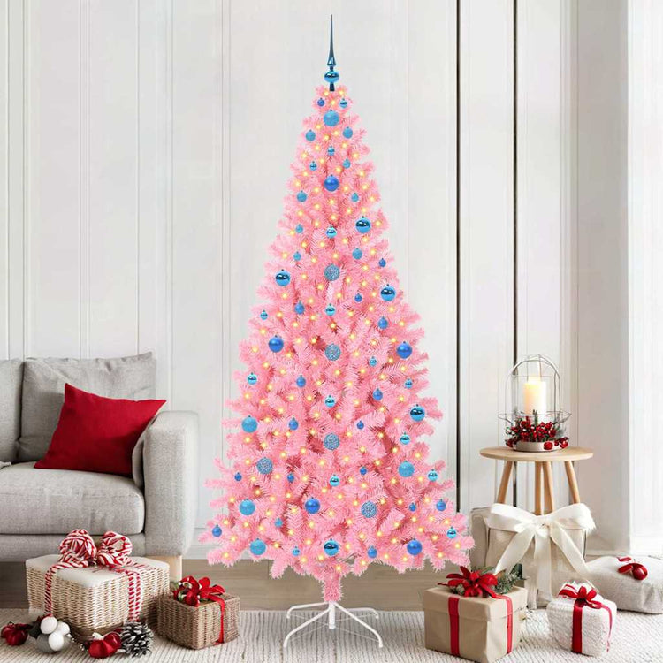 VidaXL Weihnachtsbaum mit 300 LEDs mit standardmäßigem rosa 210 cm PVC