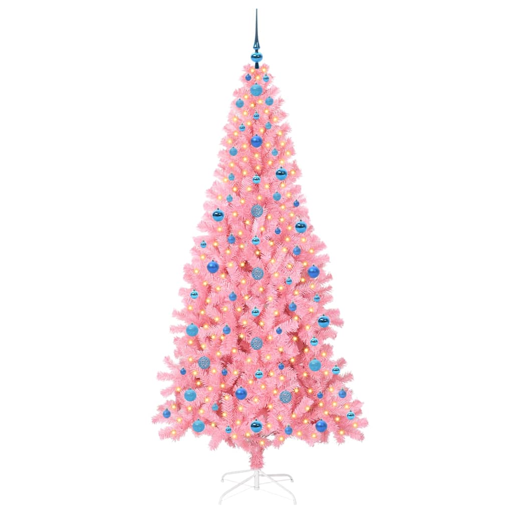 VidaXL Weihnachtsbaum mit 300 LEDs mit standardmäßigem rosa 210 cm PVC