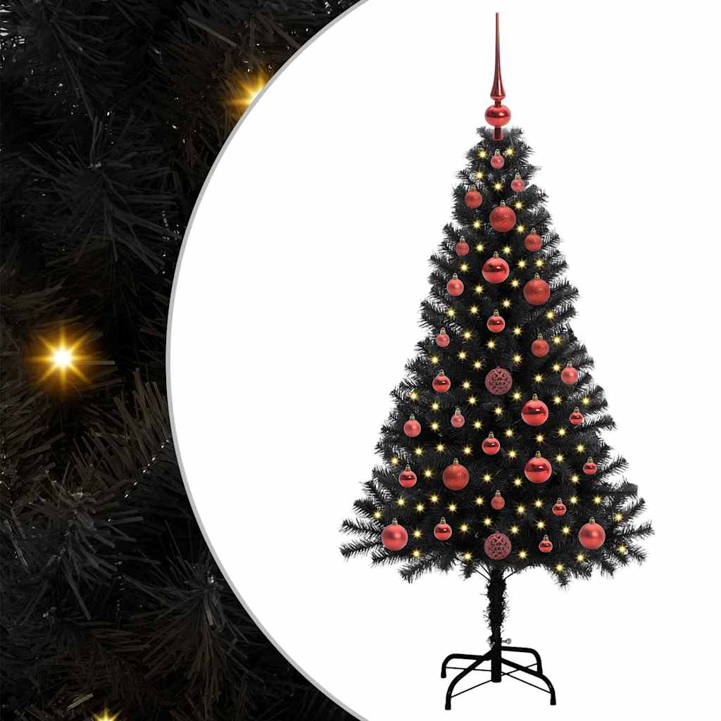 VidaXL Weihnachtsbaum mit 150 LEDs mit standardmäßigem schwarzem 120 cm PVC