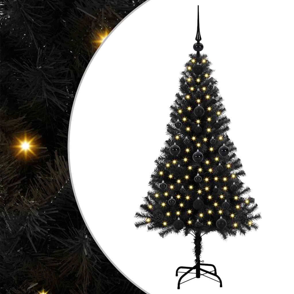 VidaXL Weihnachtsbaum mit 150 LEDs mit standardmäßigem schwarzem 120 cm PVC
