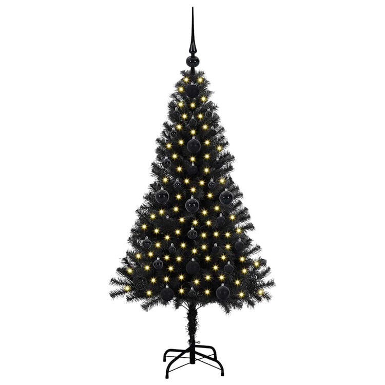 VidaXL Weihnachtsbaum mit 150 LEDs mit standardmäßigem schwarzem 120 cm PVC