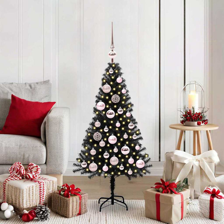 VidaXL Weihnachtsbaum mit 150 LEDs mit standardmäßigem schwarzem 120 cm PVC