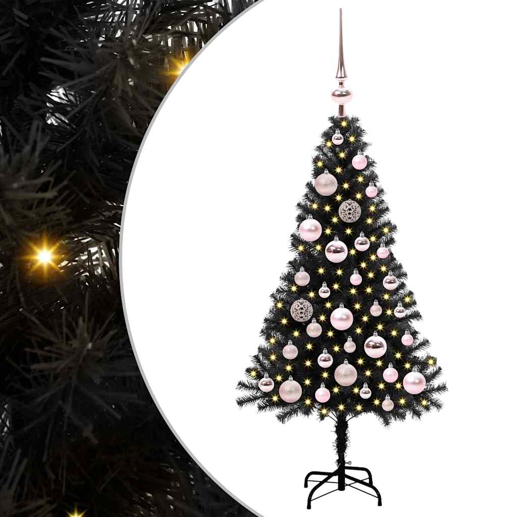 VidaXL Weihnachtsbaum mit 150 LEDs mit standardmäßigem schwarzem 120 cm PVC