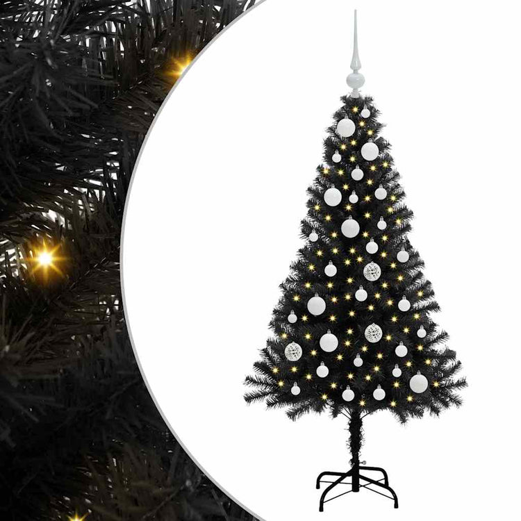 VidaXL Weihnachtsbaum mit 150 LEDs mit standardmäßigem schwarzem 120 cm PVC