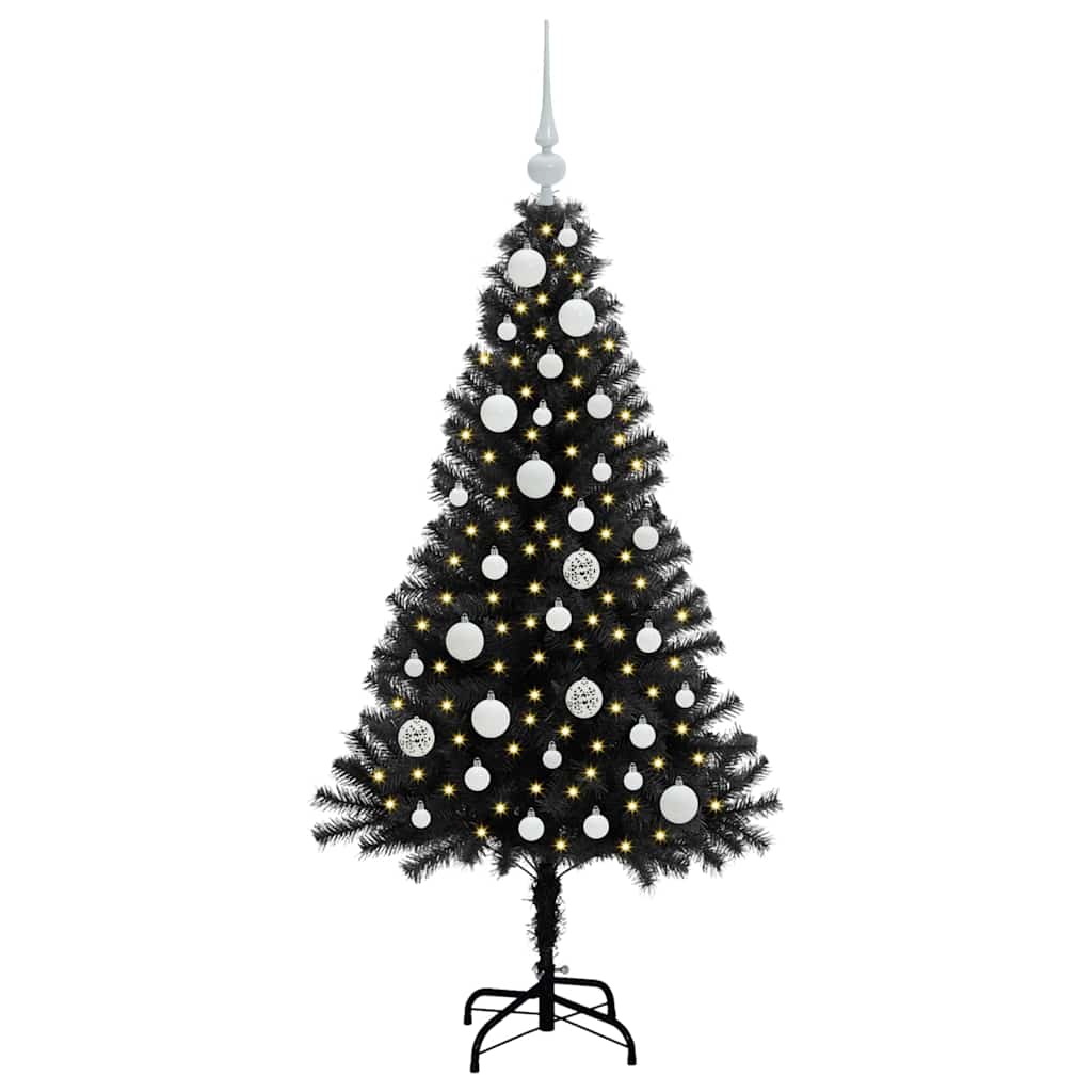 VidaXL Weihnachtsbaum mit 150 LEDs mit standardmäßigem schwarzem 120 cm PVC