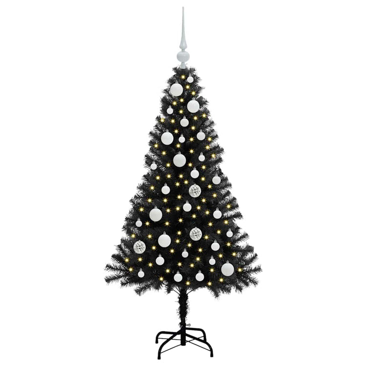 VidaXL Weihnachtsbaum mit 150 LEDs mit standardmäßigem schwarzem 120 cm PVC
