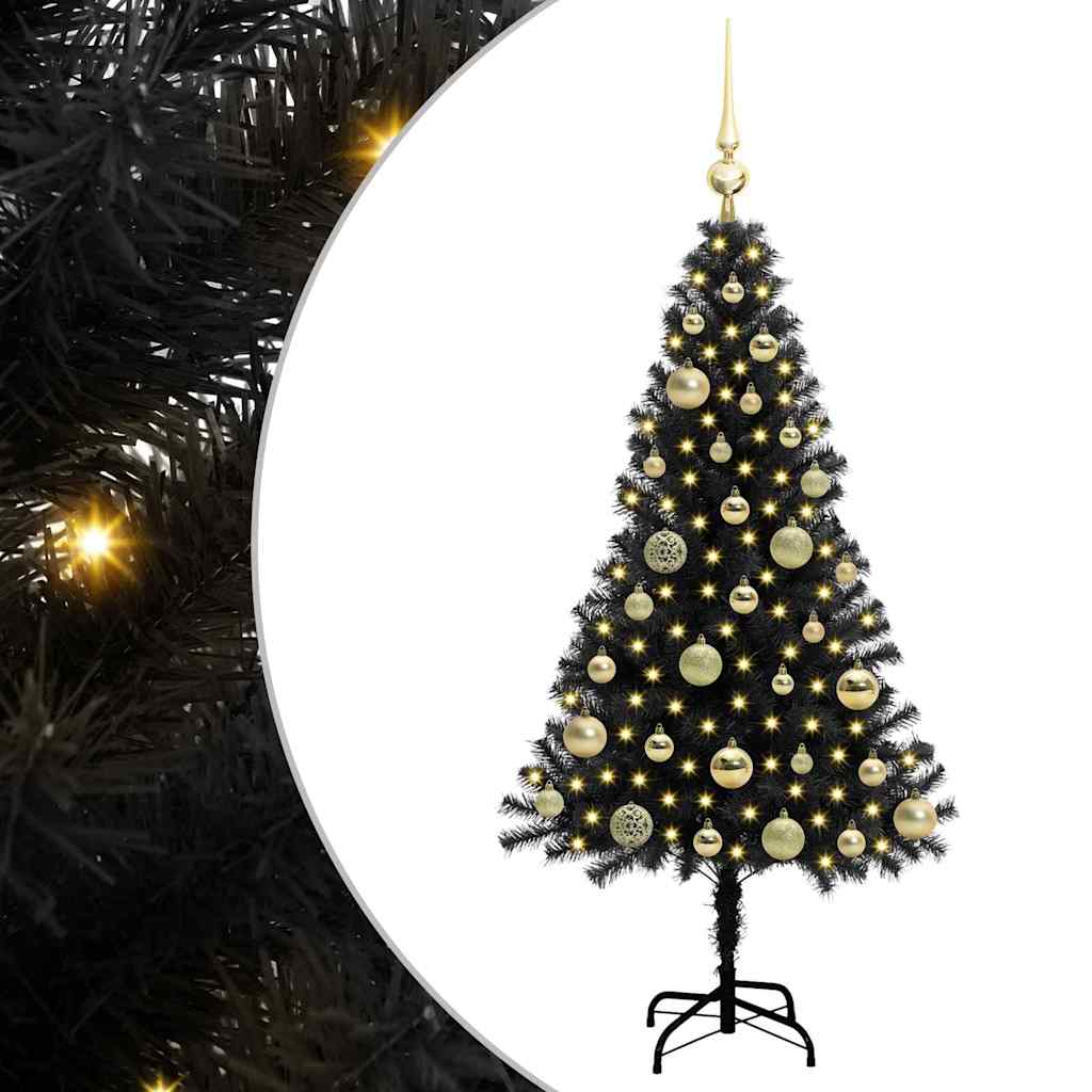 VidaXL Weihnachtsbaum mit 150 LEDs mit standardmäßigem schwarzem 120 cm PVC