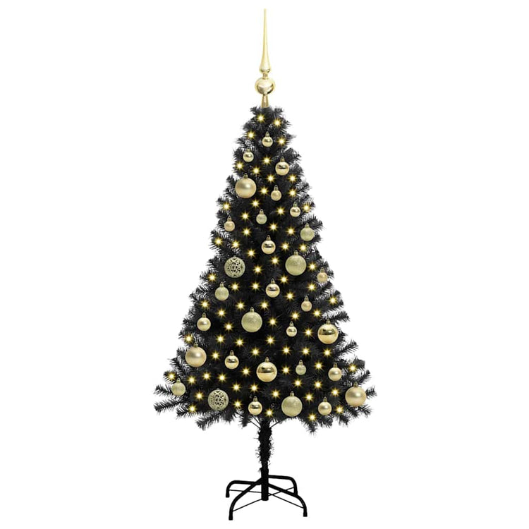 VidaXL Weihnachtsbaum mit 150 LEDs mit standardmäßigem schwarzem 120 cm PVC