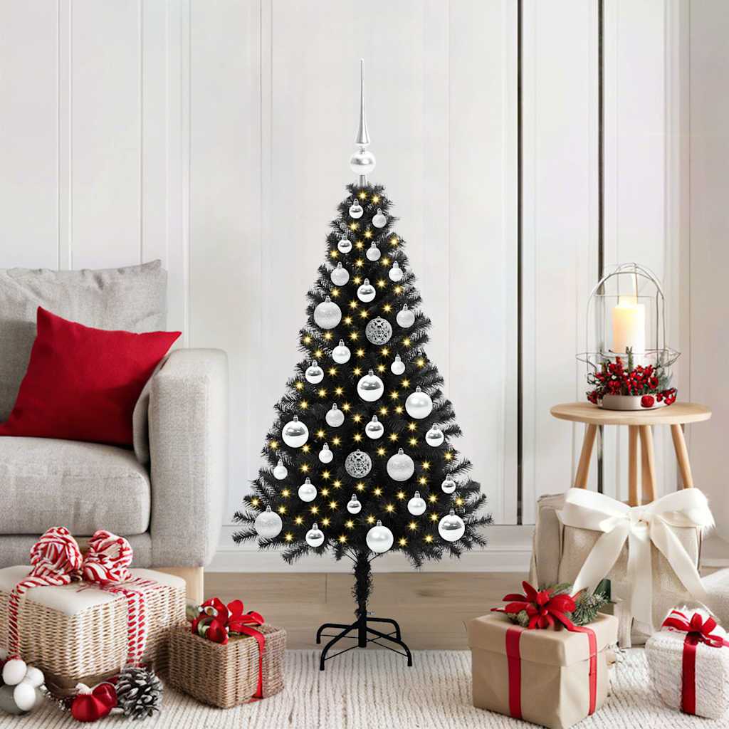 VidaXL Weihnachtsbaum mit 150 LEDs mit standardmäßigem schwarzem 120 cm PVC
