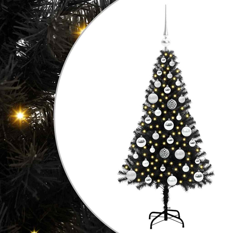 VidaXL Weihnachtsbaum mit 150 LEDs mit standardmäßigem schwarzem 120 cm PVC