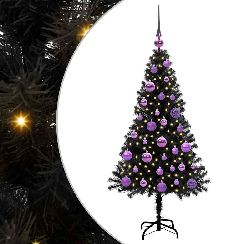 VidaXL Weihnachtsbaum mit 150 LEDs mit standardmäßigem schwarzem 120 cm PVC