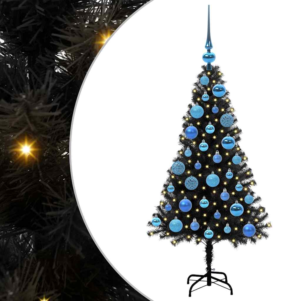 VidaXL Weihnachtsbaum mit 150 LEDs mit standardmäßigem schwarzem 120 cm PVC