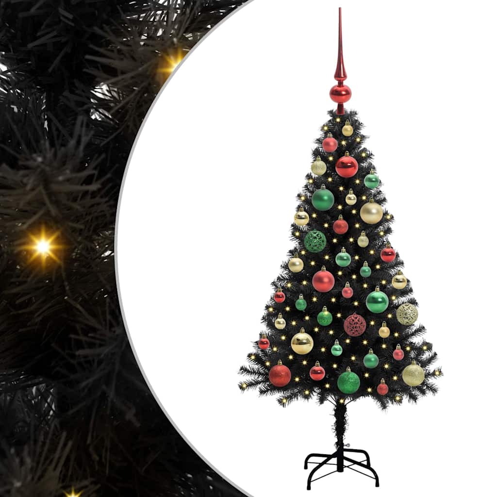 VidaXL Weihnachtsbaum mit 150 LEDs mit standardmäßigem schwarzem 120 cm PVC