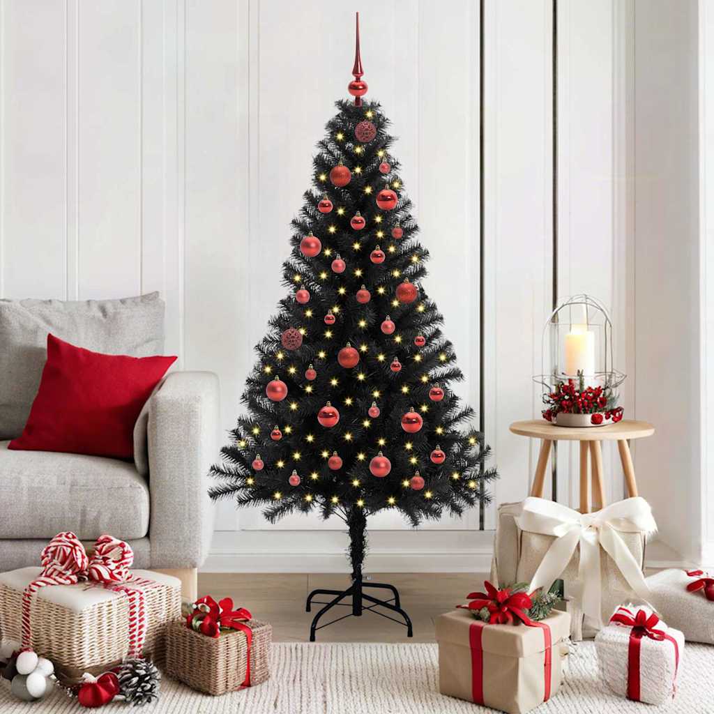 Vidaxx Weihnachtsbaum mit 150 LEDs mit standardmäßigem schwarzem 150 cm PVC