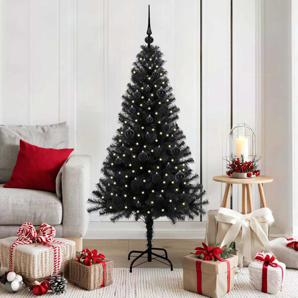 Vidaxx Weihnachtsbaum mit 150 LEDs mit standardmäßigem schwarzem 150 cm PVC