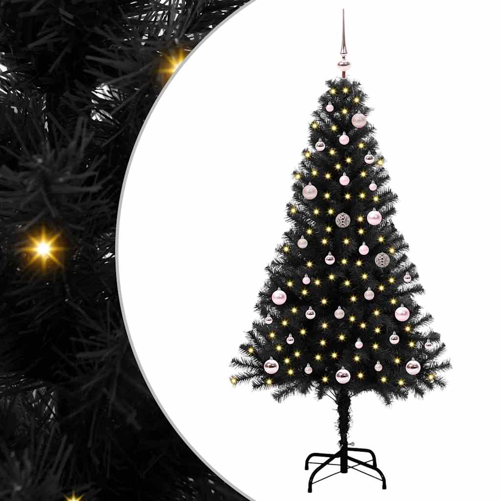 Vidaxx Weihnachtsbaum mit 150 LEDs mit standardmäßigem schwarzem 150 cm PVC