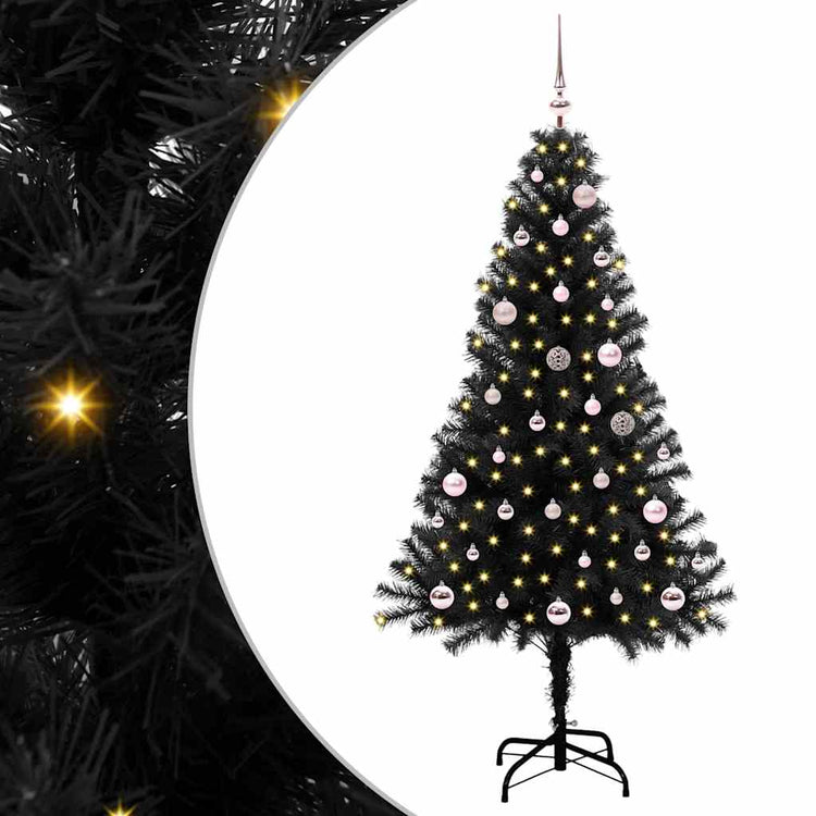 Vidaxx Weihnachtsbaum mit 150 LEDs mit standardmäßigem schwarzem 150 cm PVC