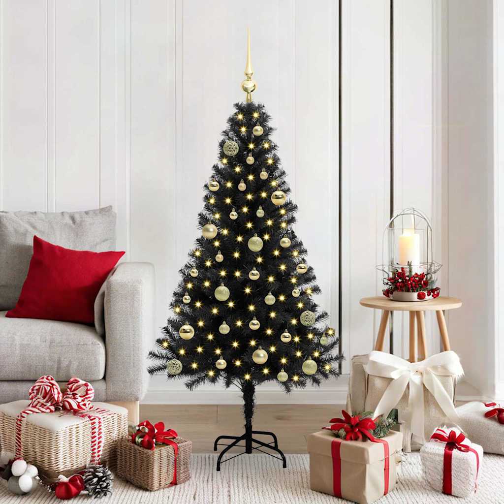 Vidaxx Weihnachtsbaum mit 150 LEDs mit standardmäßigem schwarzem 150 cm PVC