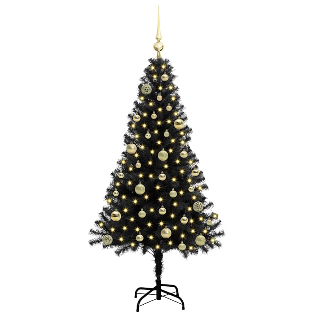 Vidaxx Weihnachtsbaum mit 150 LEDs mit standardmäßigem schwarzem 150 cm PVC