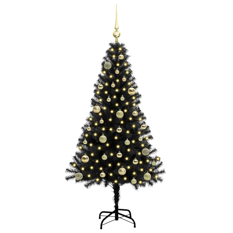 Vidaxx Weihnachtsbaum mit 150 LEDs mit standardmäßigem schwarzem 150 cm PVC