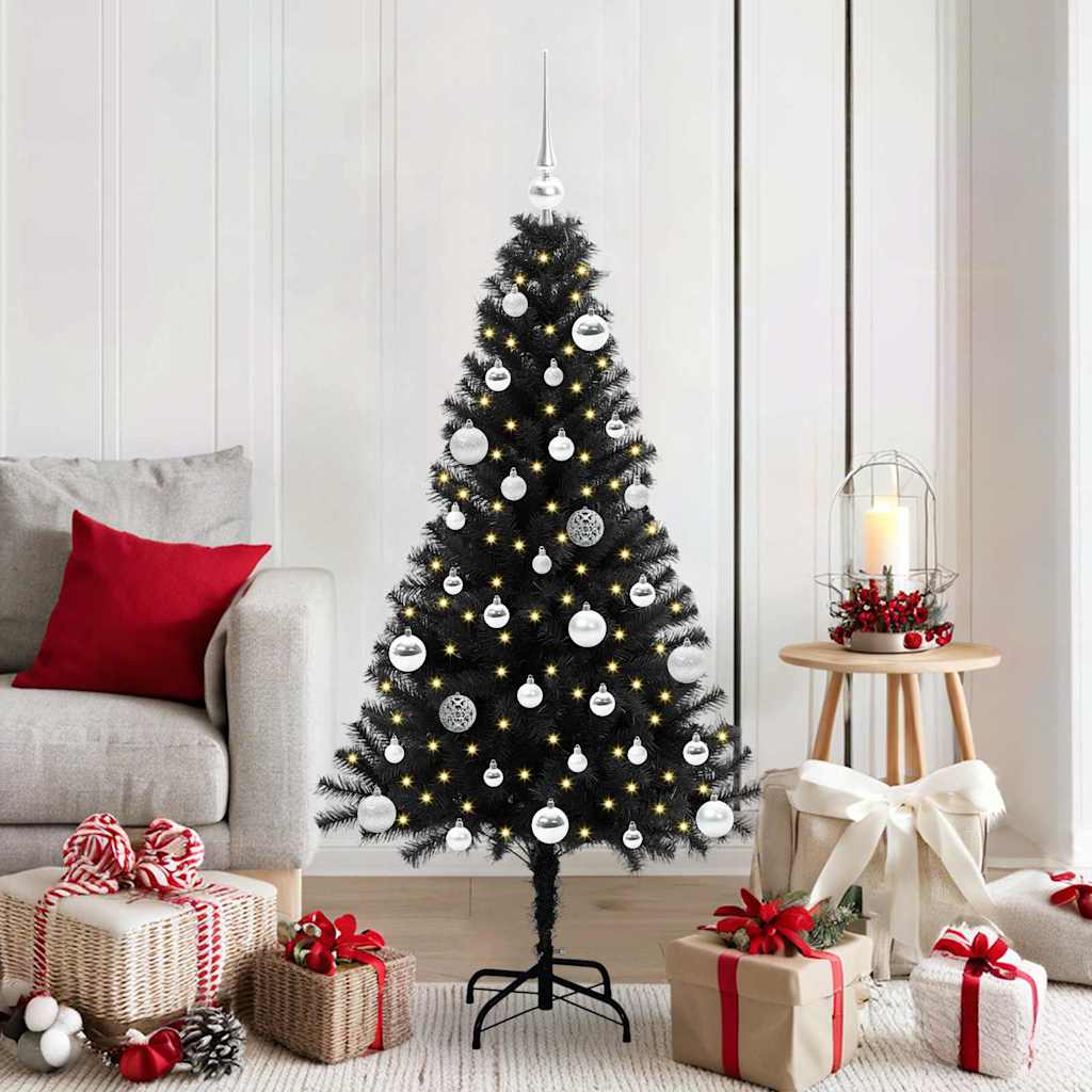 Vidaxx Weihnachtsbaum mit 150 LEDs mit standardmäßigem schwarzem 150 cm PVC