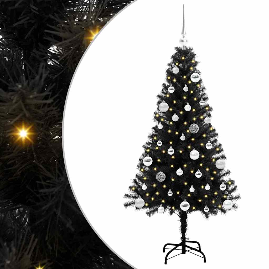 Vidaxx Weihnachtsbaum mit 150 LEDs mit standardmäßigem schwarzem 150 cm PVC