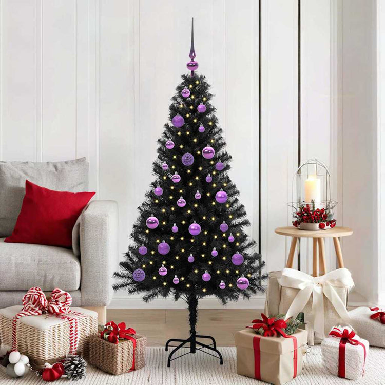 Vidaxx Weihnachtsbaum mit 150 LEDs mit standardmäßigem schwarzem 150 cm PVC