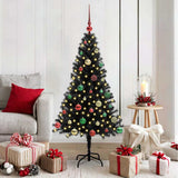 Vidaxx Weihnachtsbaum mit 150 LEDs mit standardmäßigem schwarzem 150 cm PVC - afbeelding 1