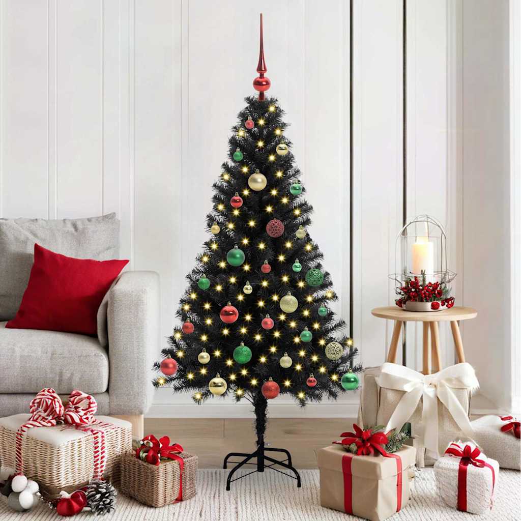Vidaxx Weihnachtsbaum mit 150 LEDs mit standardmäßigem schwarzem 150 cm PVC