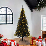 VidaXL Weihnachtsbaum mit 300 LEDs mit standardmäßigem schwarzem 180 cm PVC - afbeelding 1