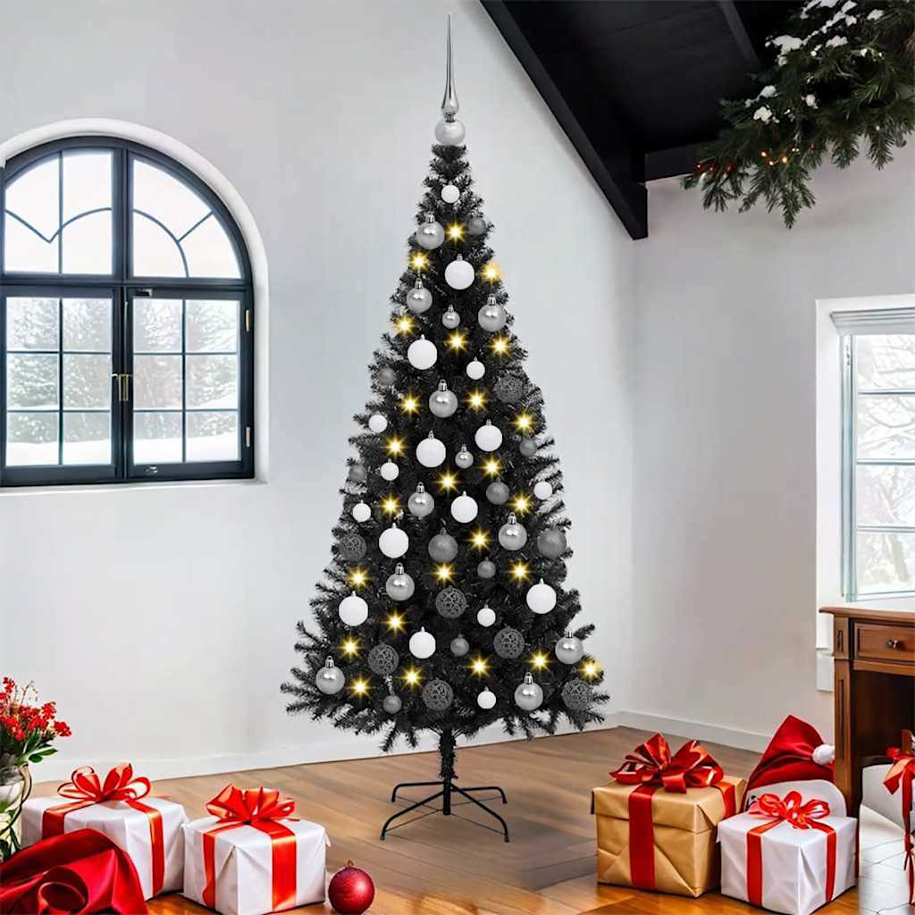 VidaXL Weihnachtsbaum mit 300 LEDs mit standardmäßigem schwarzem 180 cm PVC